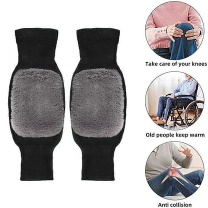 1 Pair Winter Wool Knee Pads Warm