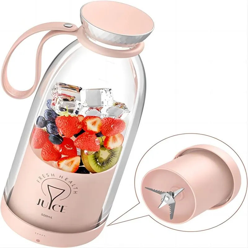 Mini Juicer Blender – USB Electric Smoothie Maker Bottle – 6 Blade, 380ml, for Travel, Gym & Kitchen