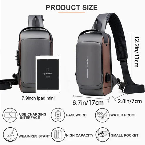 Multifunction Anti-Theft USB Charging Crossbody Shoulder Bag – Style Meets Security