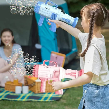 32-Hole Electric Gatling Bubble Gun Machine — Fun Fast Bubbles for Kids