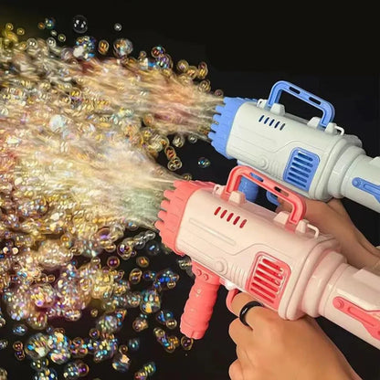 32-Hole Electric Gatling Bubble Gun Machine — Fun Fast Bubbles for Kids