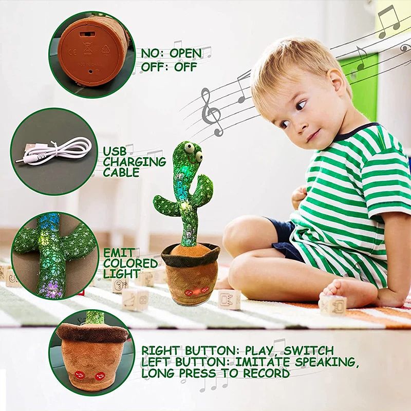 Dancing Cactus Toy – Sings, Dances &amp; Repeats What You Say