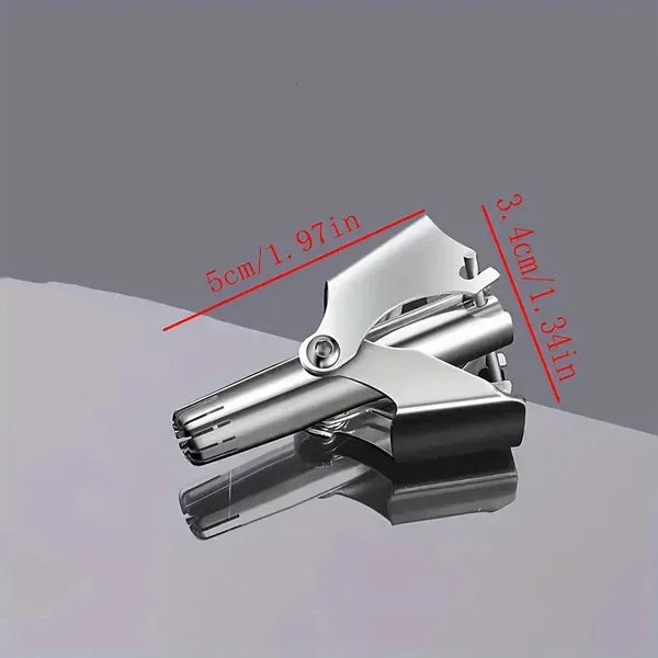 Manual Nose & Ear Hair Trimmer – Stainless Steel, Washable