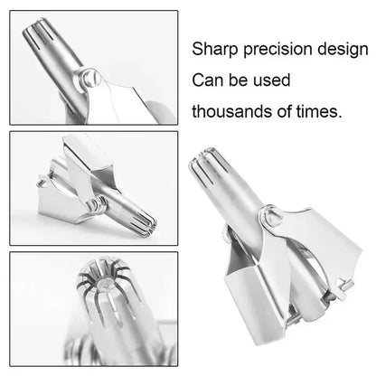 Manual Nose & Ear Hair Trimmer – Stainless Steel, Washable