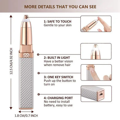 Rechargeable 2 in 1 Hair Remover Trimmer For Women